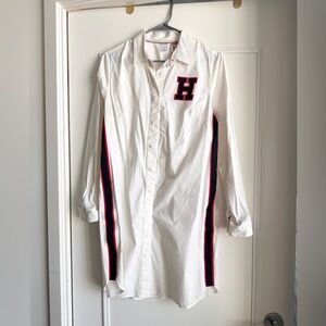 (NEW) Tommy Hilfiger White Button-Up Shirt Dress size US M